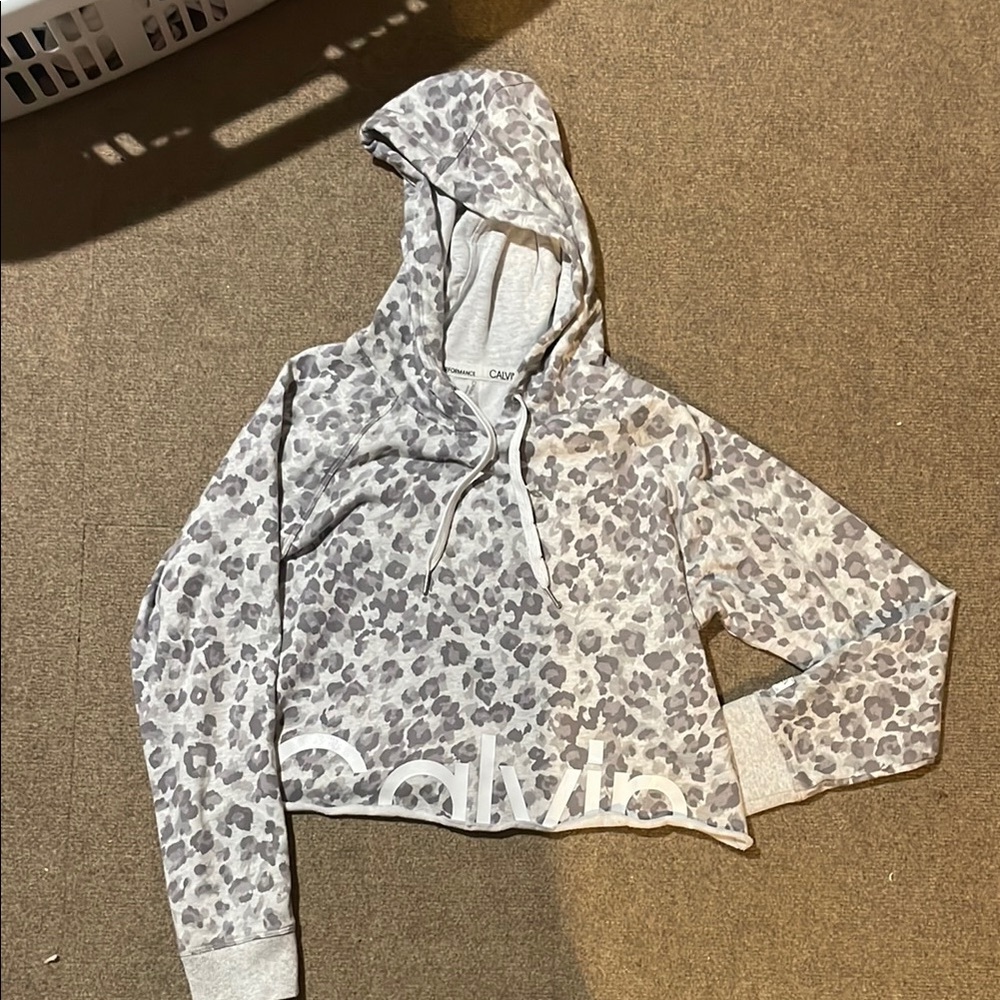 Calvin Klein Gray Animal Print Hoodie